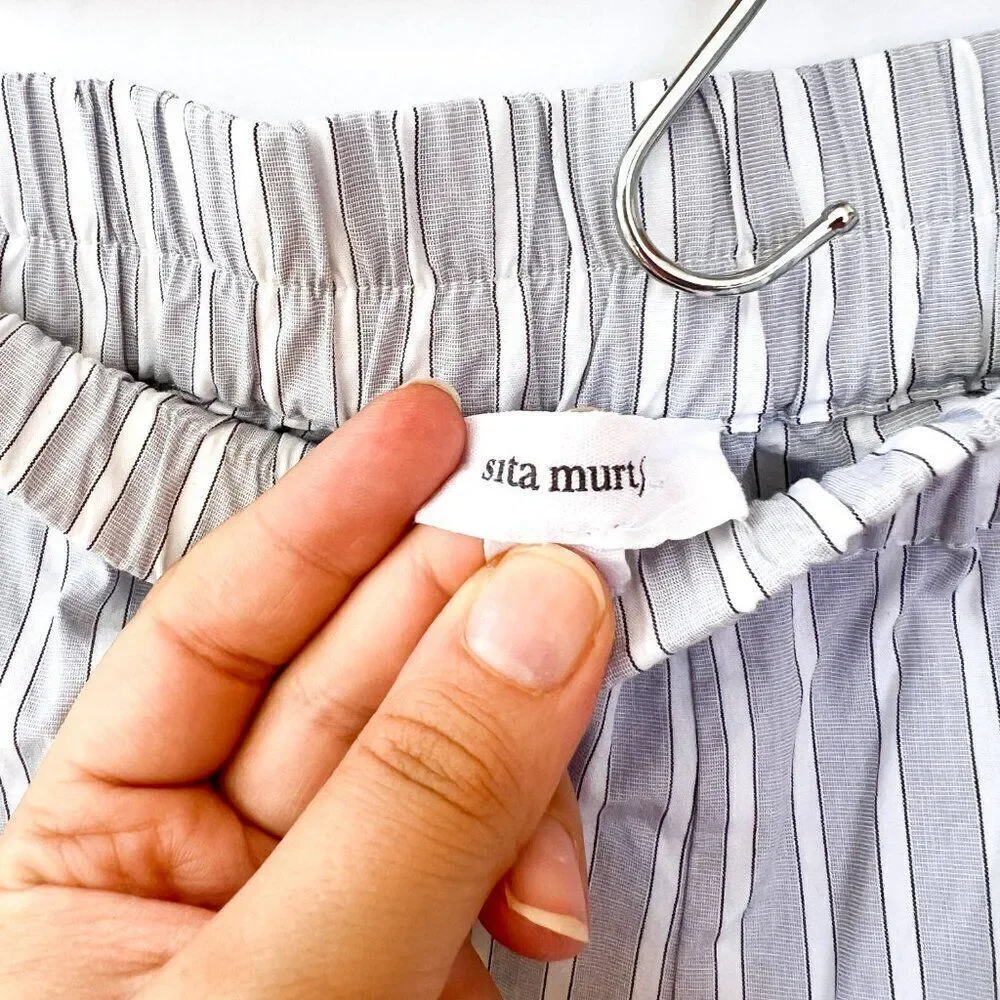 Sita Murt Yellow Gray White Striped 100% Cotton Striped PJ Pajama Pants